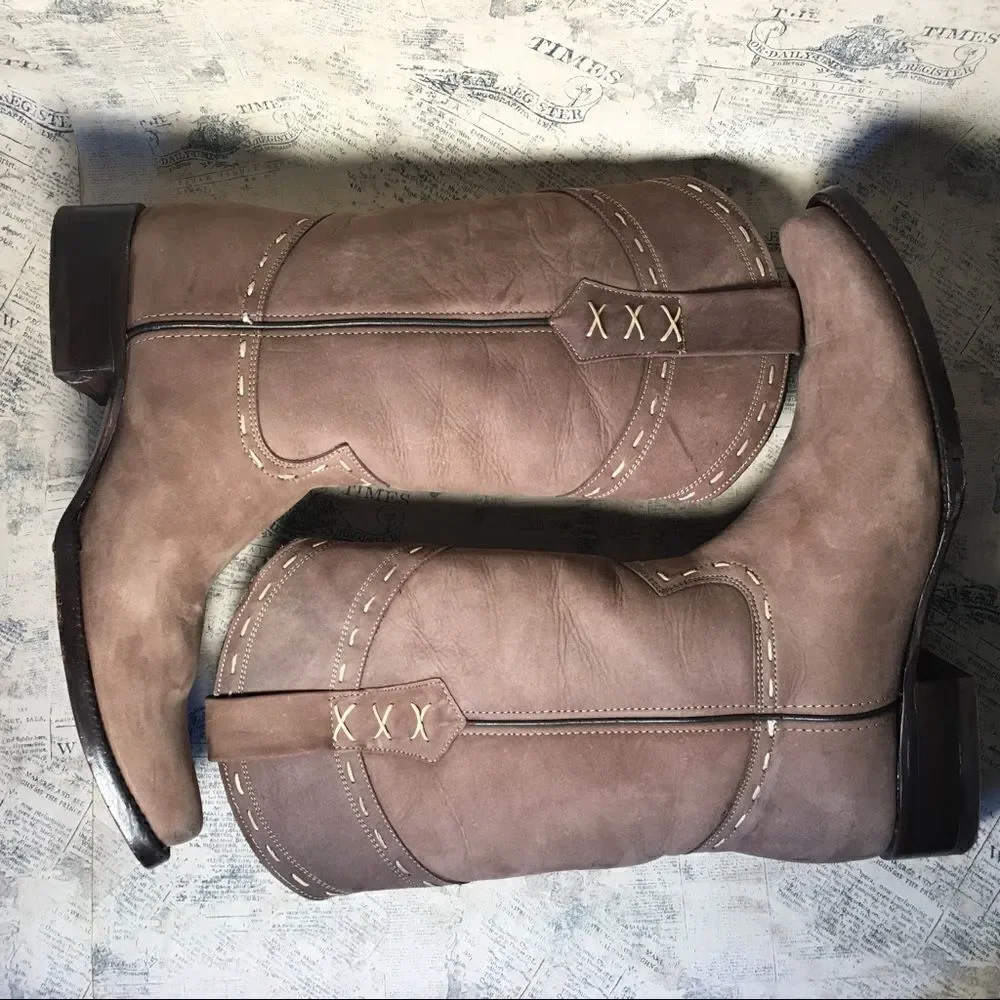 Denver Boots Genuine Cow Leather Ankle Boots Brown Casual Comfort Booties